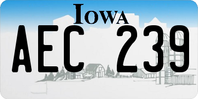 IA license plate AEC239