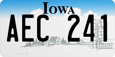 IA license plate AEC241