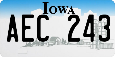 IA license plate AEC243