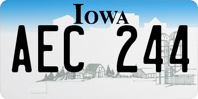 IA license plate AEC244