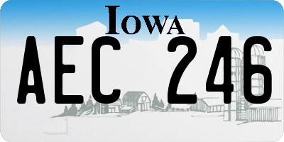 IA license plate AEC246