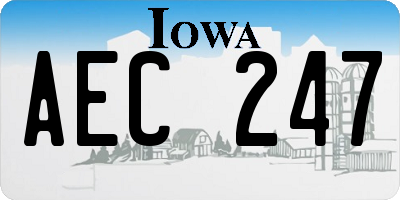 IA license plate AEC247