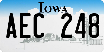 IA license plate AEC248