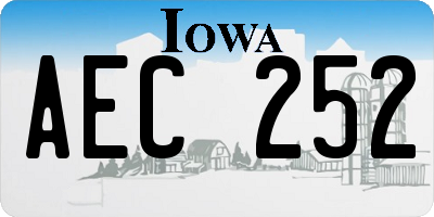 IA license plate AEC252