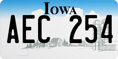 IA license plate AEC254