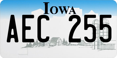 IA license plate AEC255