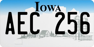 IA license plate AEC256