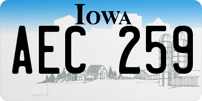 IA license plate AEC259