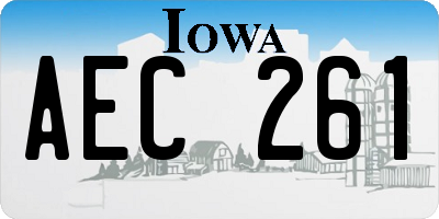 IA license plate AEC261