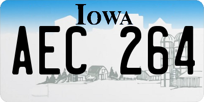 IA license plate AEC264