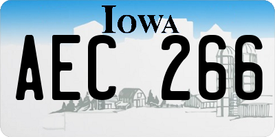 IA license plate AEC266