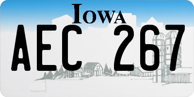 IA license plate AEC267