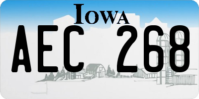 IA license plate AEC268