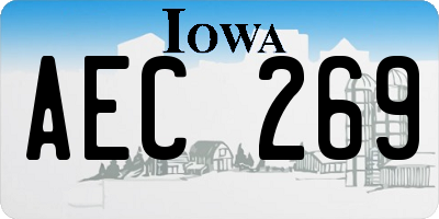 IA license plate AEC269
