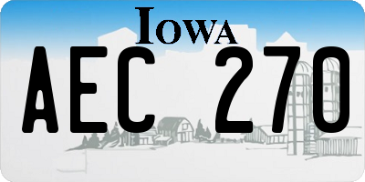IA license plate AEC270