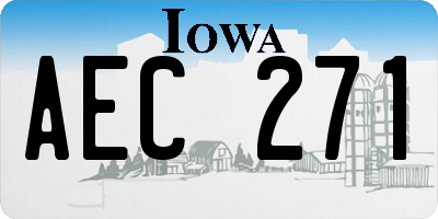 IA license plate AEC271