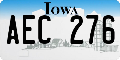 IA license plate AEC276