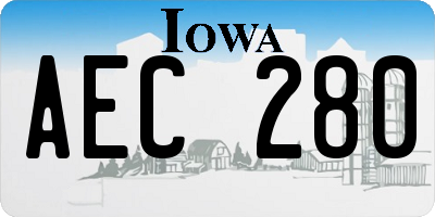 IA license plate AEC280