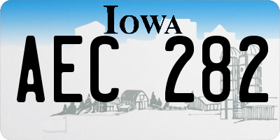 IA license plate AEC282