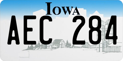 IA license plate AEC284