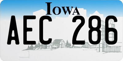 IA license plate AEC286
