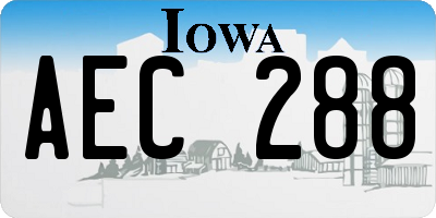 IA license plate AEC288