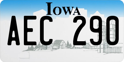 IA license plate AEC290