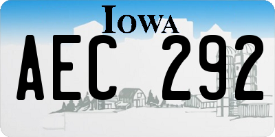 IA license plate AEC292