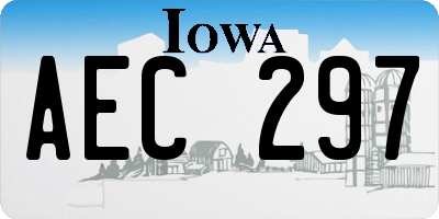 IA license plate AEC297