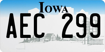 IA license plate AEC299