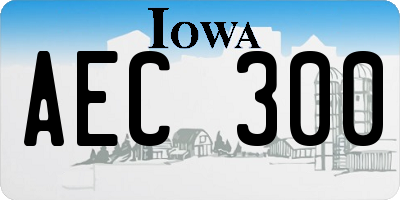 IA license plate AEC300