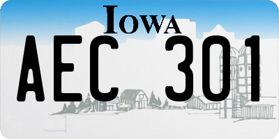 IA license plate AEC301