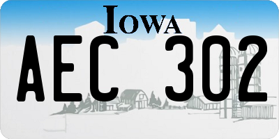 IA license plate AEC302