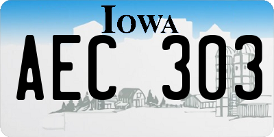 IA license plate AEC303