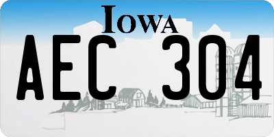 IA license plate AEC304