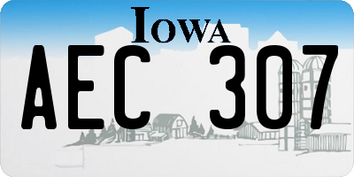 IA license plate AEC307