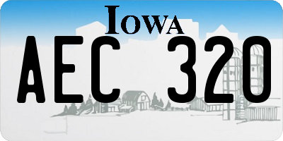 IA license plate AEC320