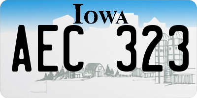 IA license plate AEC323