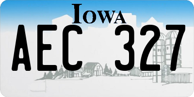 IA license plate AEC327