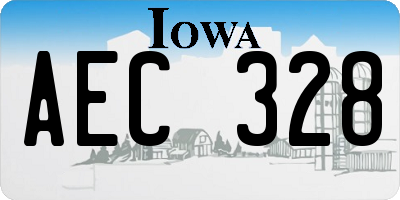IA license plate AEC328