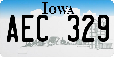 IA license plate AEC329