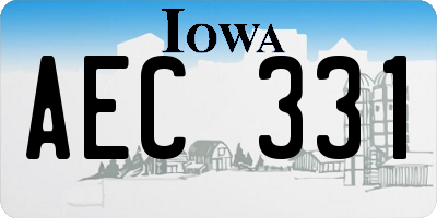IA license plate AEC331