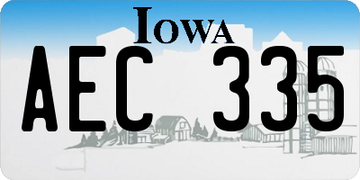 IA license plate AEC335