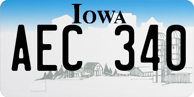 IA license plate AEC340