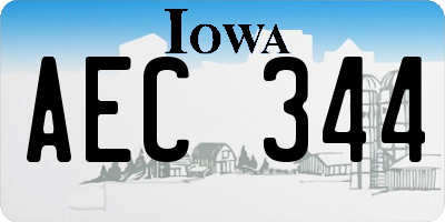 IA license plate AEC344