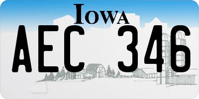 IA license plate AEC346