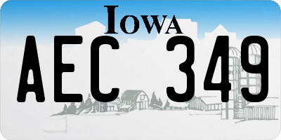 IA license plate AEC349