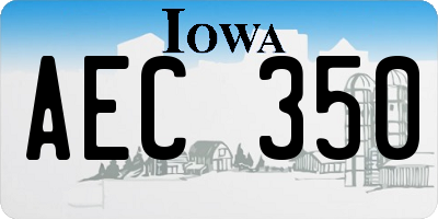 IA license plate AEC350