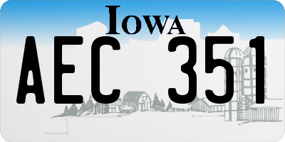 IA license plate AEC351
