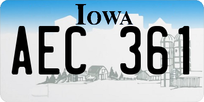 IA license plate AEC361